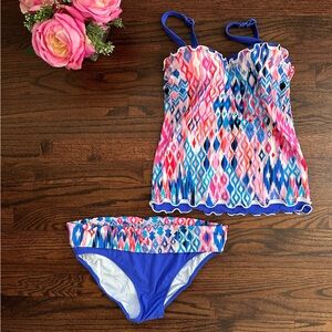 Profile by Gottex tankini, size 34DD top and size 10 bottom